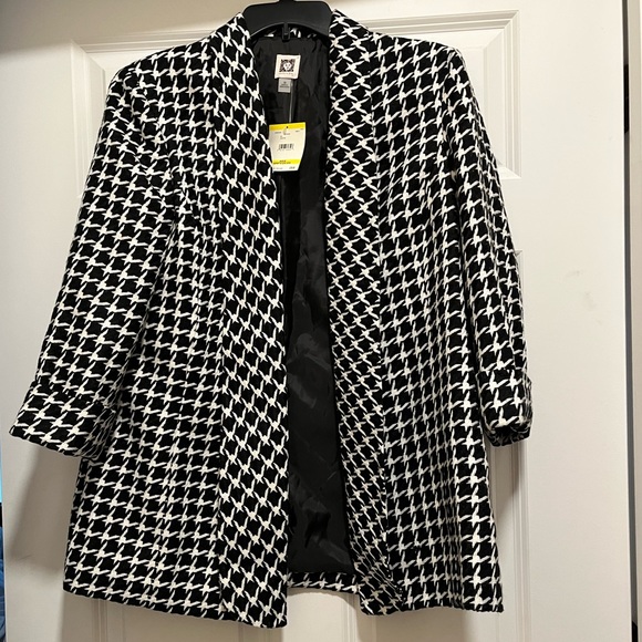 Anne Klein Jackets & Blazers - Nwt houndstooth black and white open front blazer Anne Klein